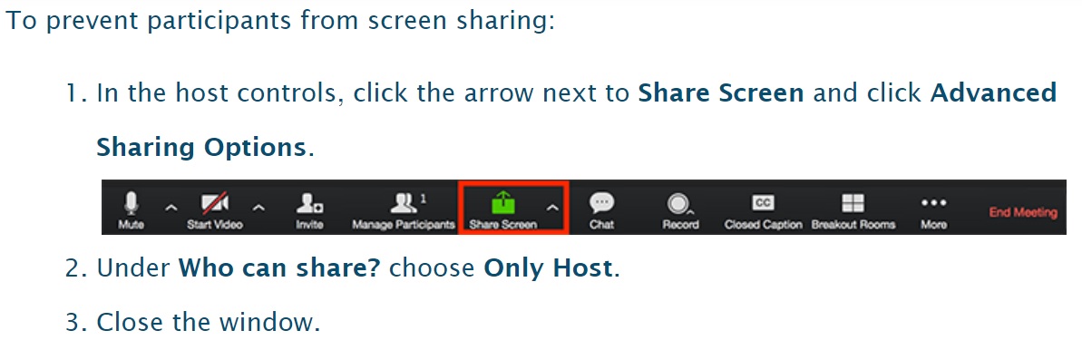 prevent participants from screen sharing