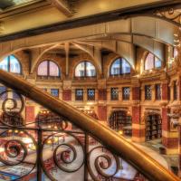 Interior view of reading room in Fisher Fine Arts Library