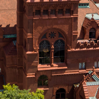 Window detail of Fisher Fine Arts Library